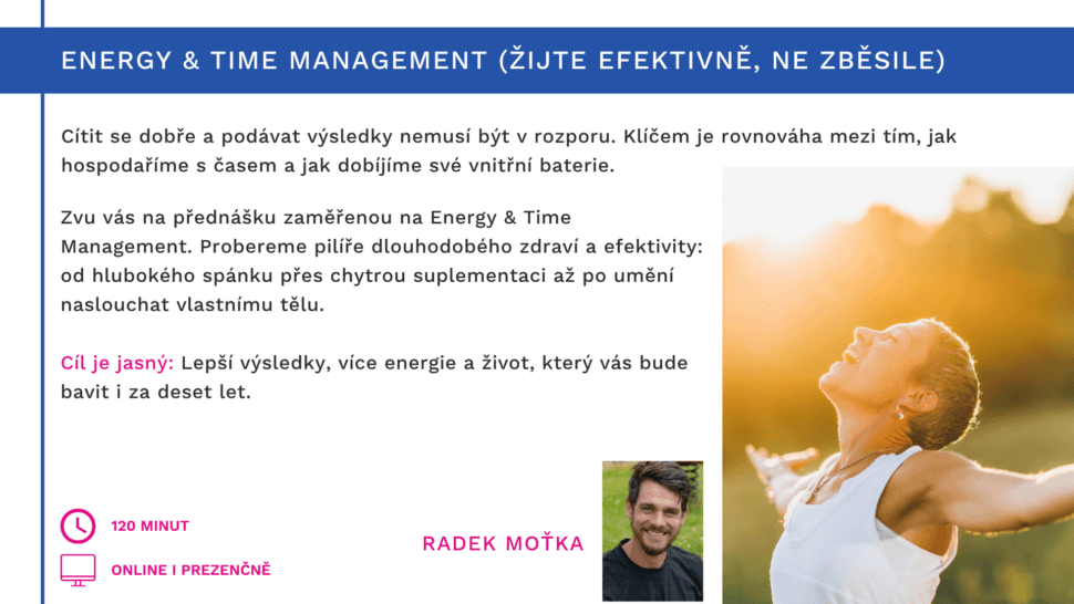 Motivační nakopáváky pro&nbsp;zaměstnance - Energy & Time management